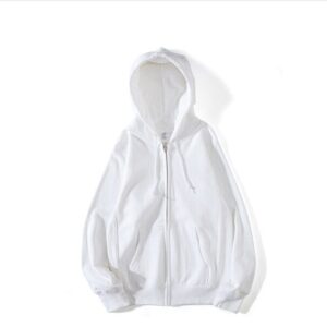 Heavyweight cotton hoodie in cigarette gray with a durable metal zipper