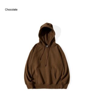 Earth colored chocolate hoodie, brown retro hooded hoodie