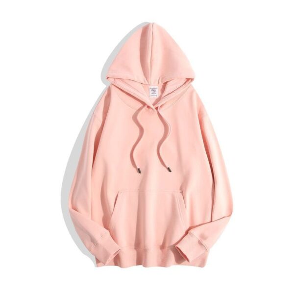Super soft velvet 600g heavyweight haze blue hooded sweatshirt with thick velvet insulation top for men and women - Image 6